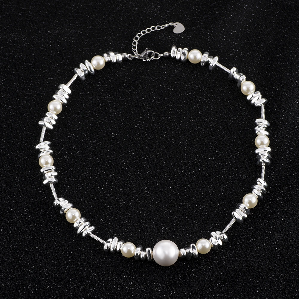 s925银 柔波淬雪 晨露雕光 项链 SN0098