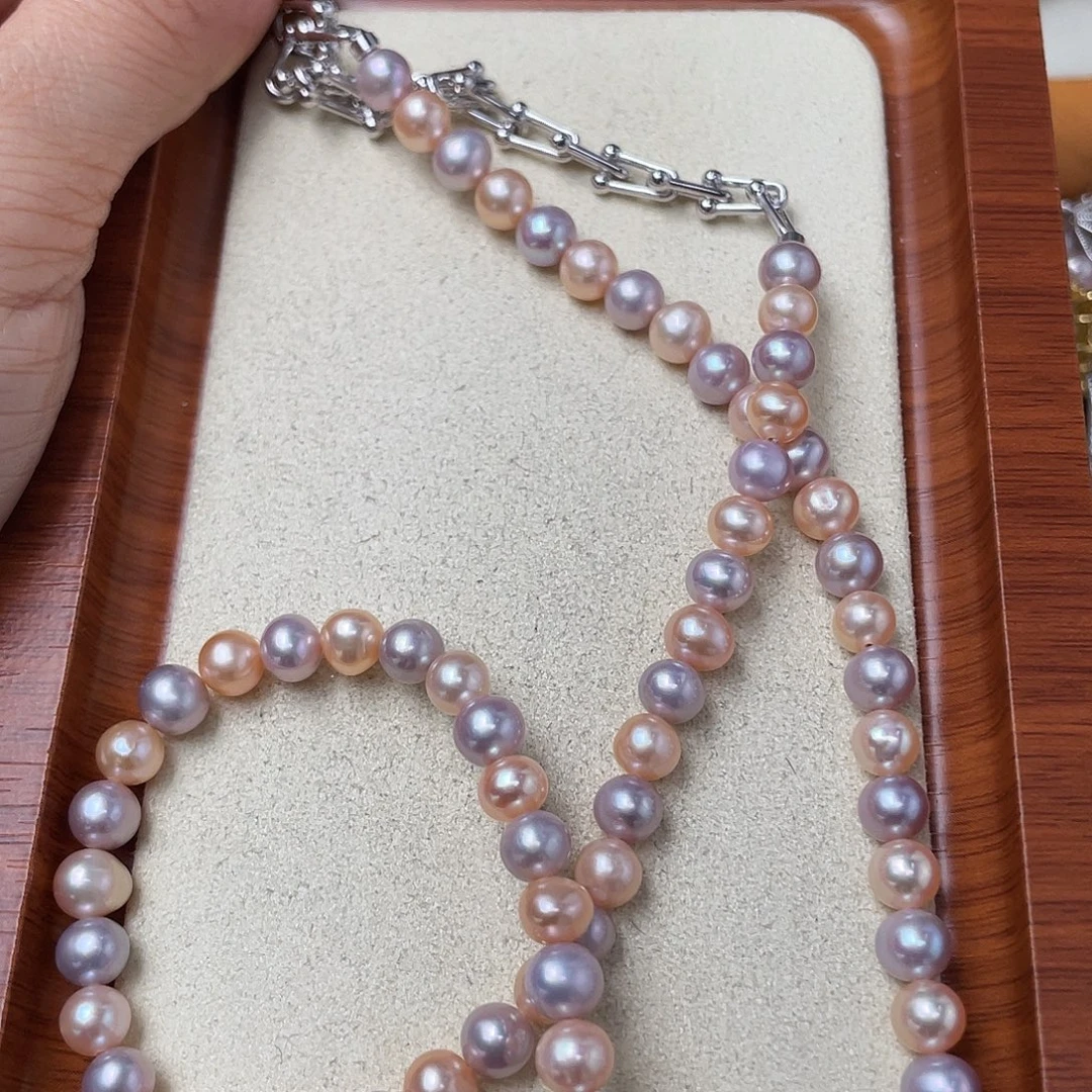 吊坠(不含链)银S925镶嵌淡水珍珠