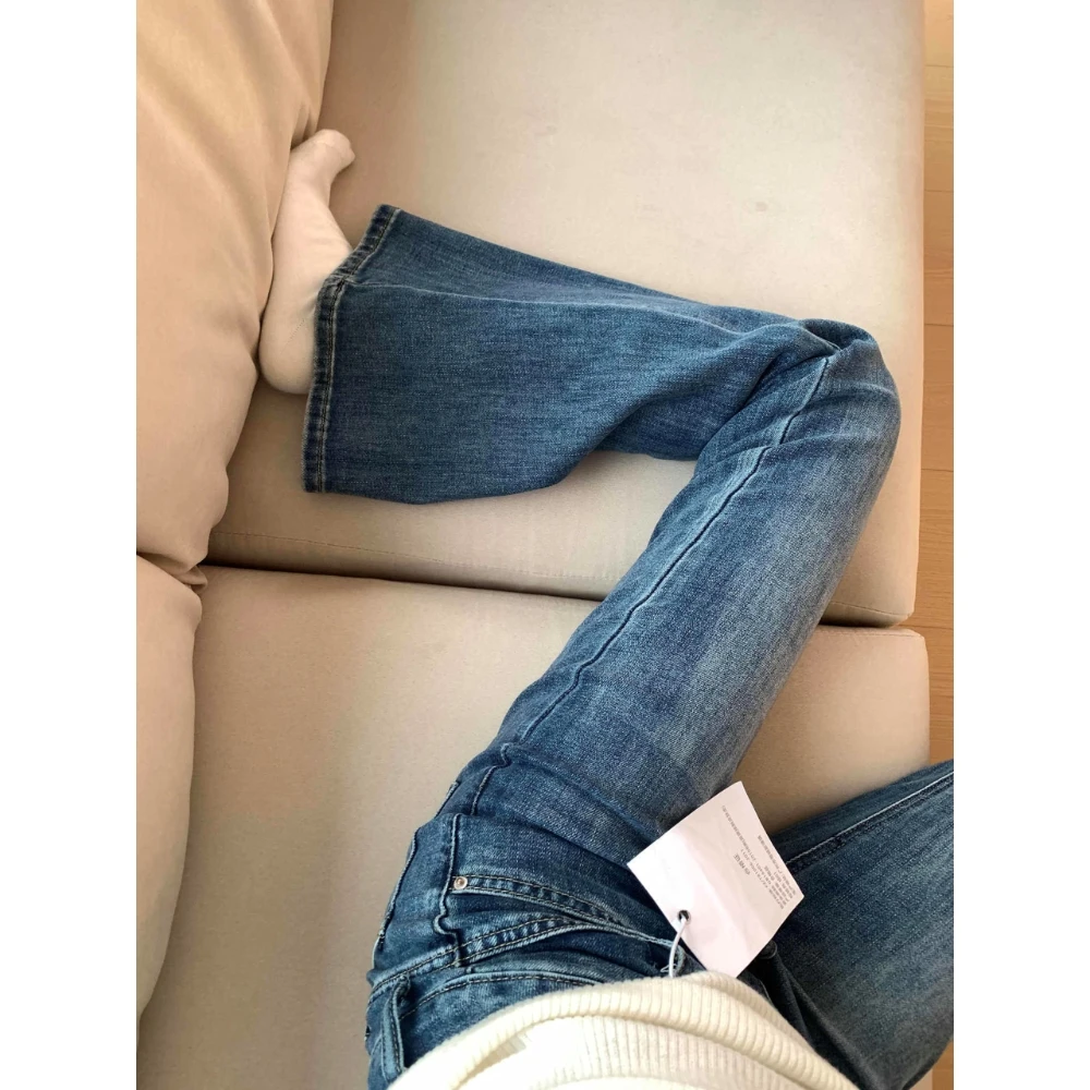 美式复古百搭微喇牛仔裤女2025秋季高腰遮胯显瘦梨形身材喇叭长裤