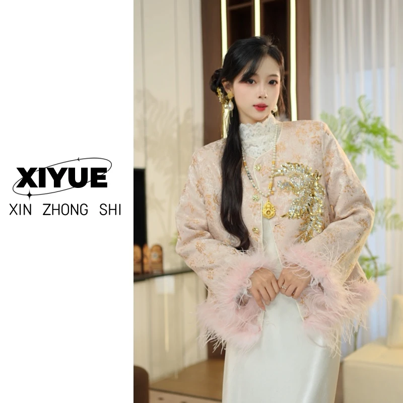 【凤栖梧桐】秋季新款女气质百搭国风重工亮片刺绣外套