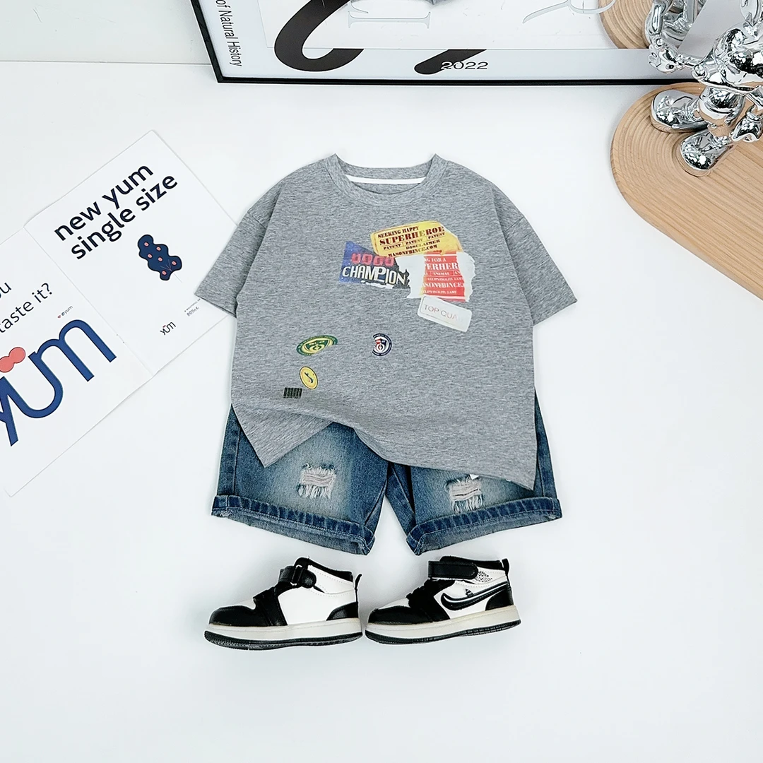 儿童夏短袖T恤夏季男童衣服夏装2025新款潮 FB25094 悠悠童话童装