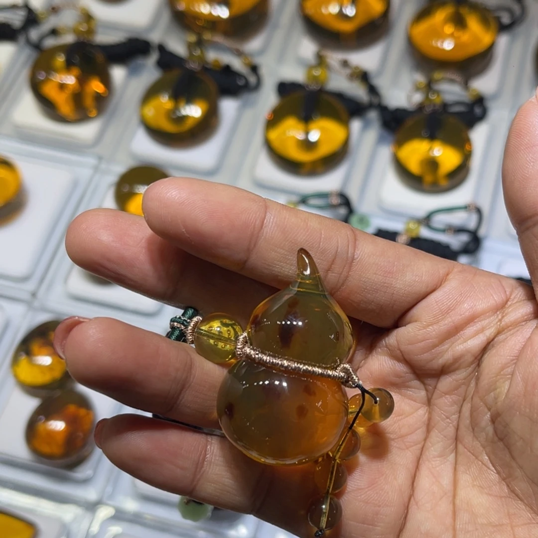 琥珀未镶嵌手链葫芦