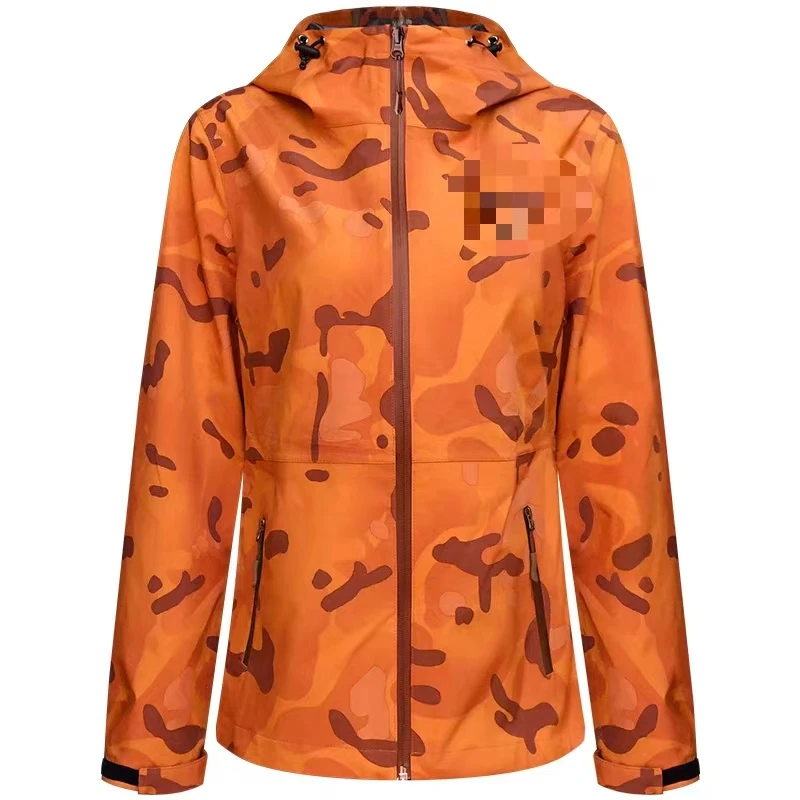 户外冲锋衣秋冬迷彩三层压胶硬壳防水稍宽松冲锋衣连帽