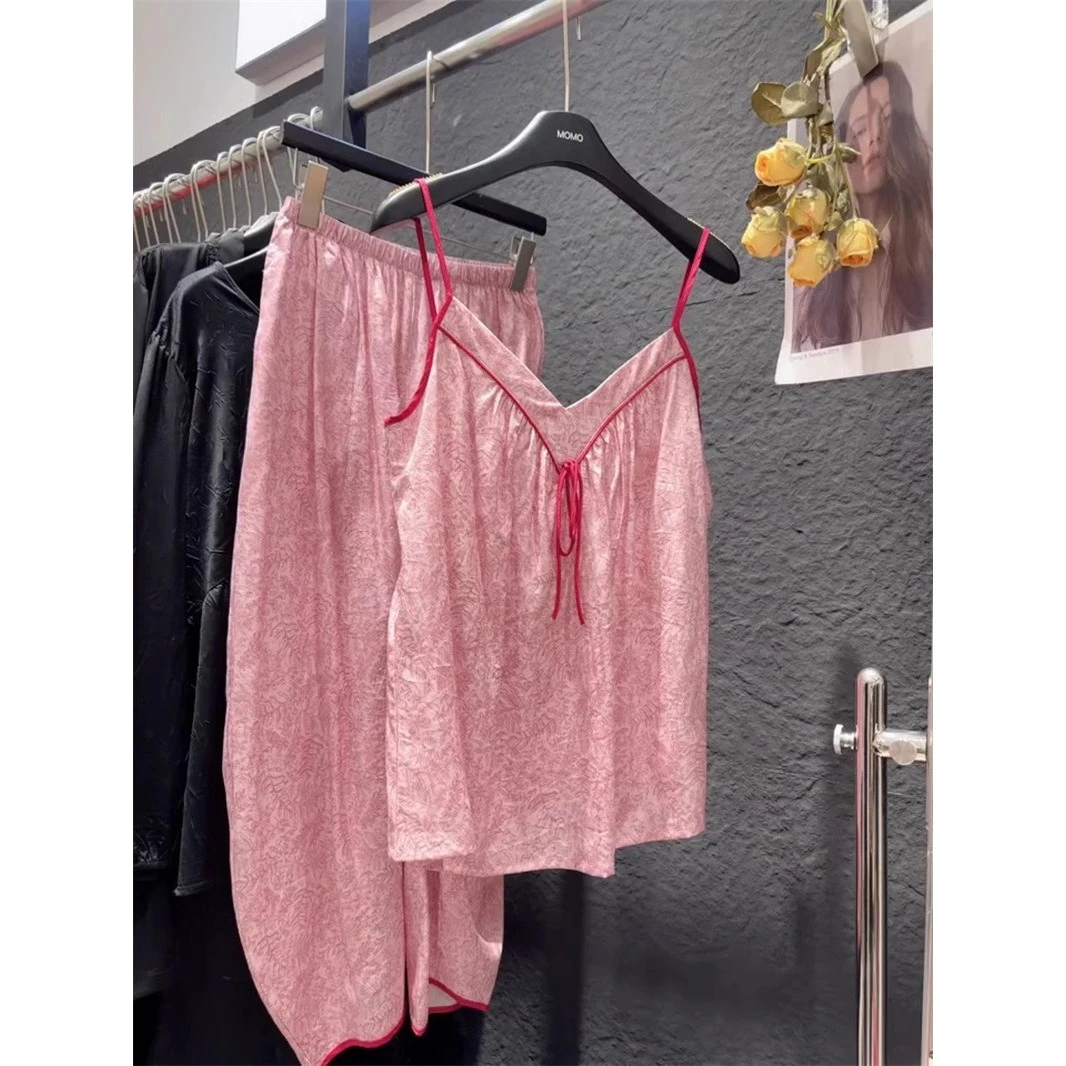 【复古吊带】少女甜吊带睡衣女夏款2025年新款女士家居服可外穿套装