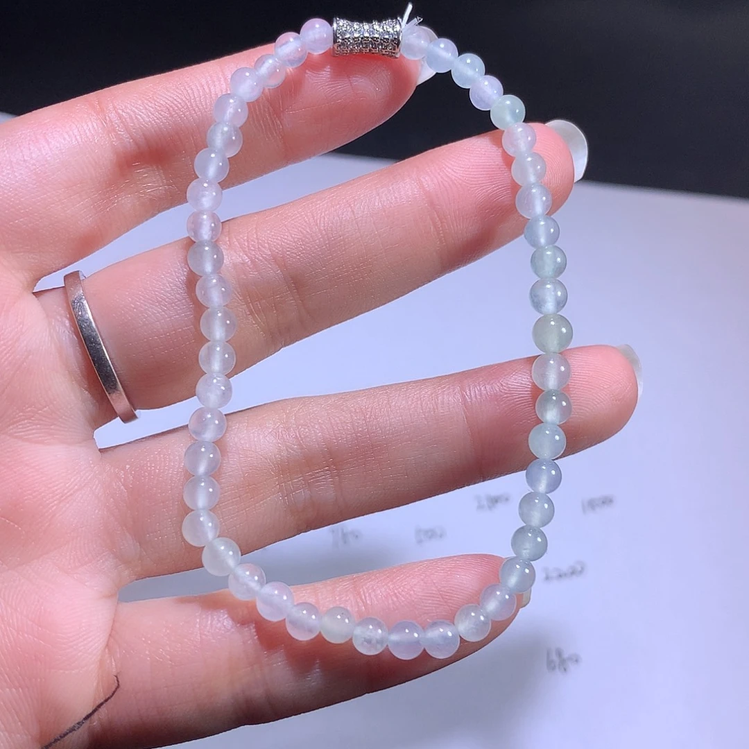 翡翠未镶嵌挂件冰小米珠取一尺寸4.6mm