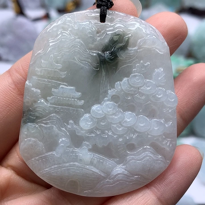 翡翠未镶嵌颈饰山水福利