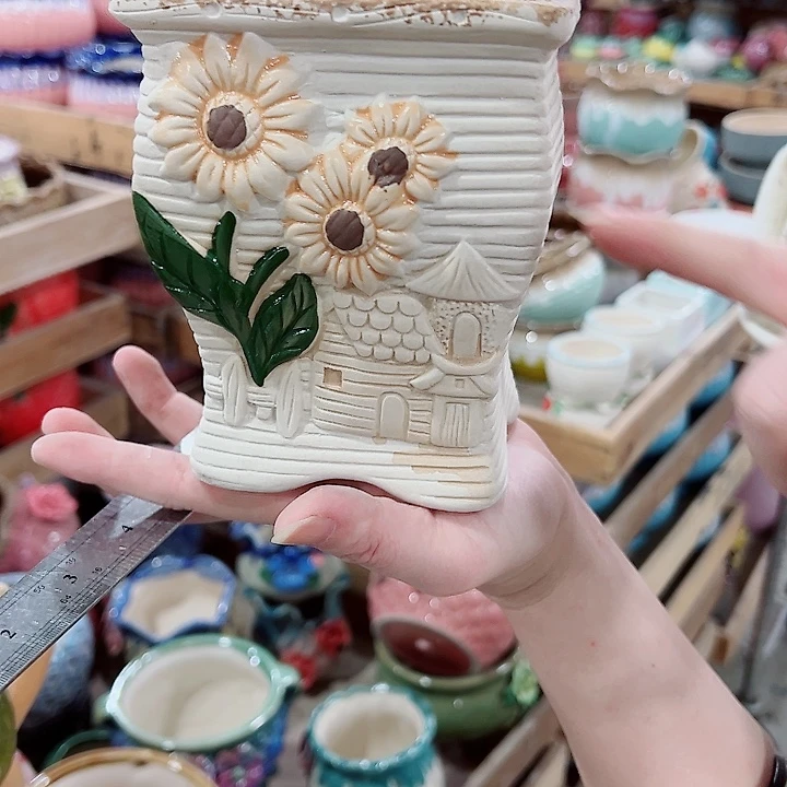 有孔，凑单福利满10元发货陶瓷多肉花盆！