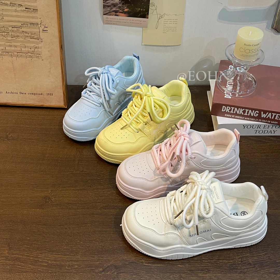 【eohn】2024春季新款厚底增高板鞋休闲小众时尚百搭ins