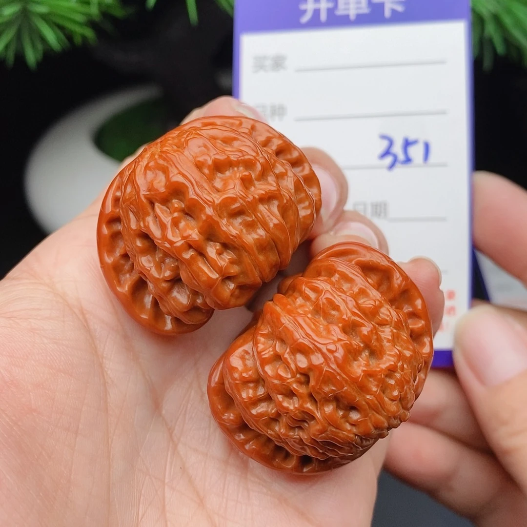 文玩核桃把件38闷白351
