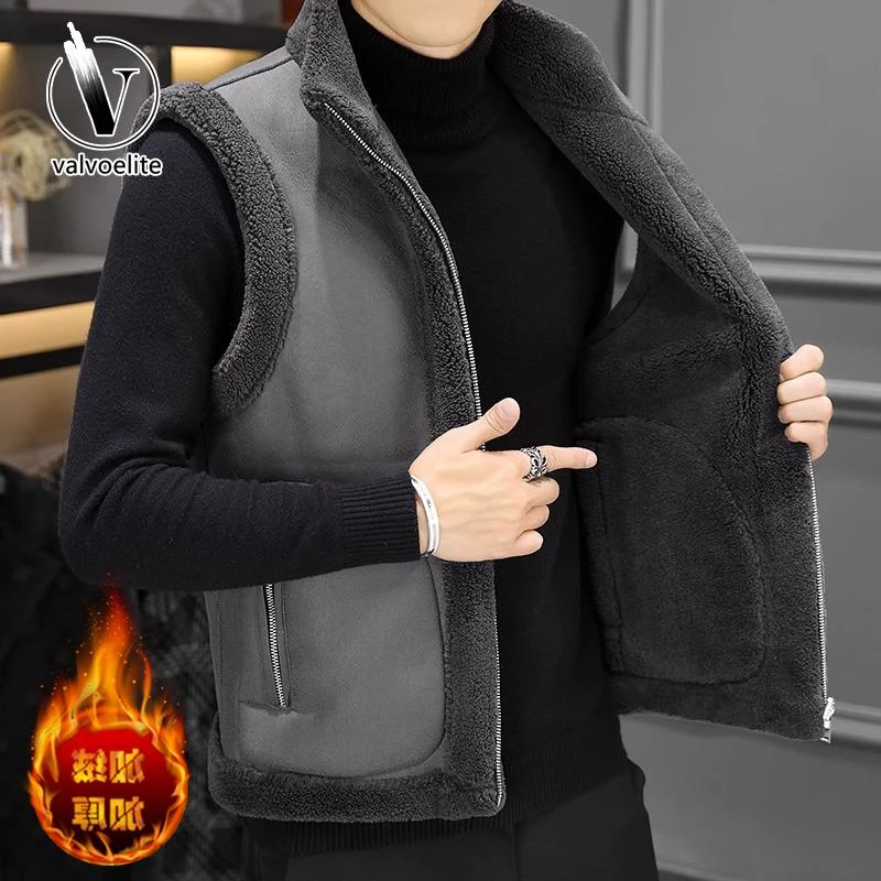 VALVOELITE双面穿马甲男秋冬季无袖背心坎肩外穿潮流保暖外套新款