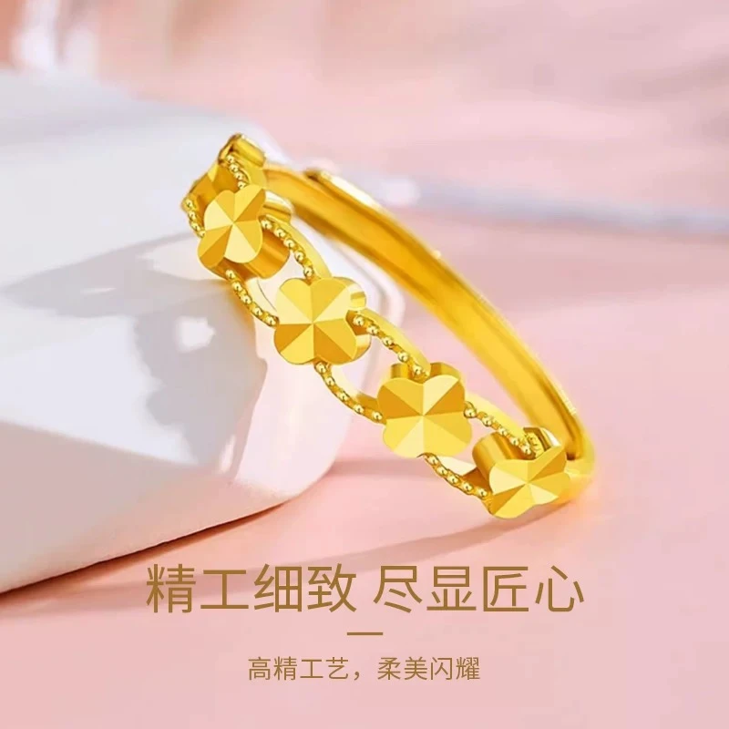 【新年福利】经典开口幸运草戒指可调节百搭镂空戒指A-2