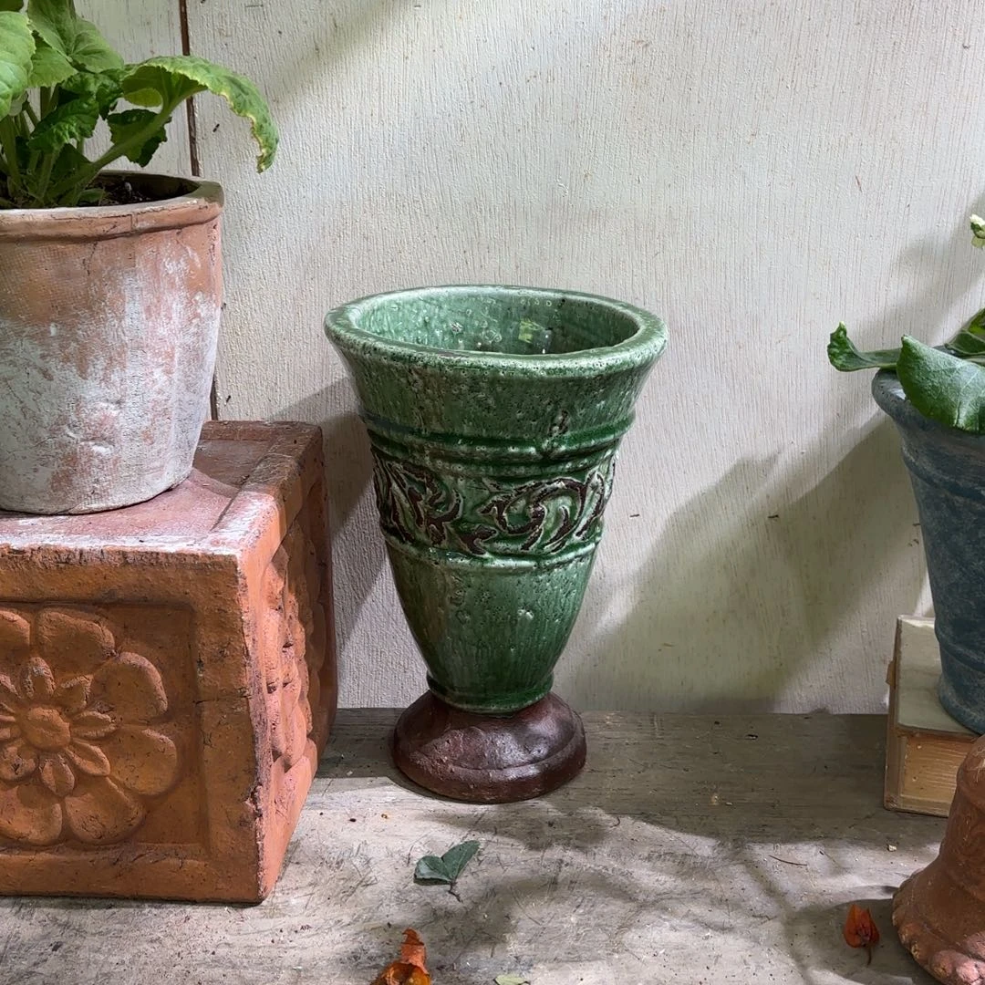 许纯的花房 绿色釉面酒杯