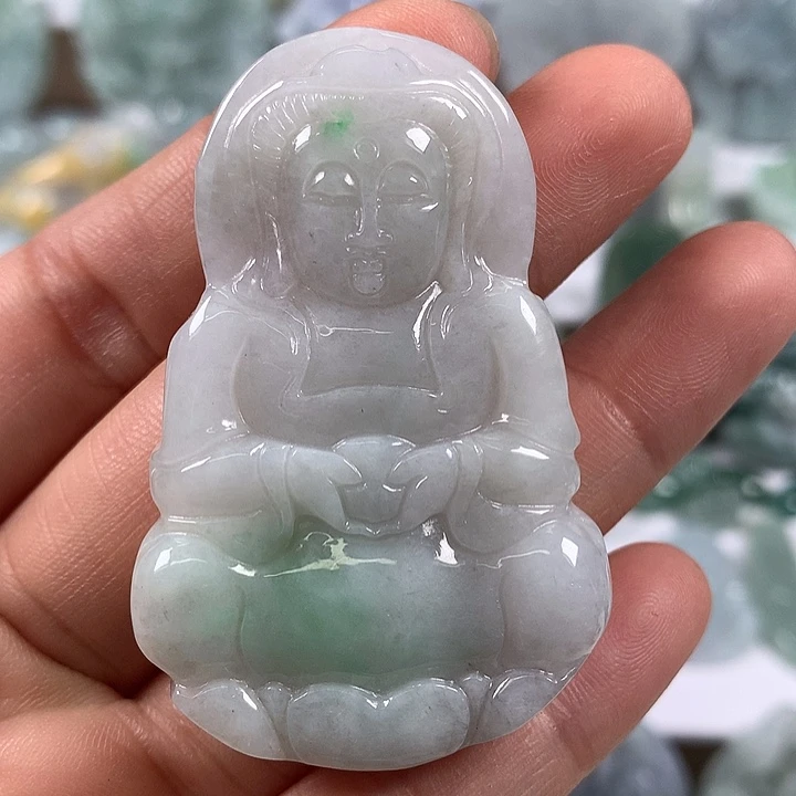 翡翠未镶嵌颈饰观音福利有棉点福利