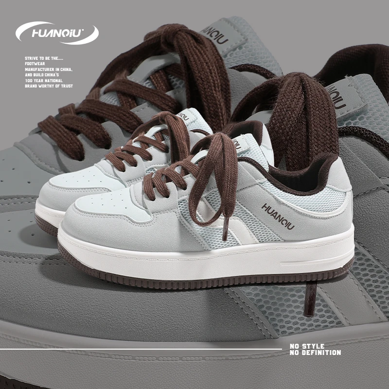 HUANQIU/环球网面透气运动鞋女款2025新款校园风舒适软底休闲板鞋