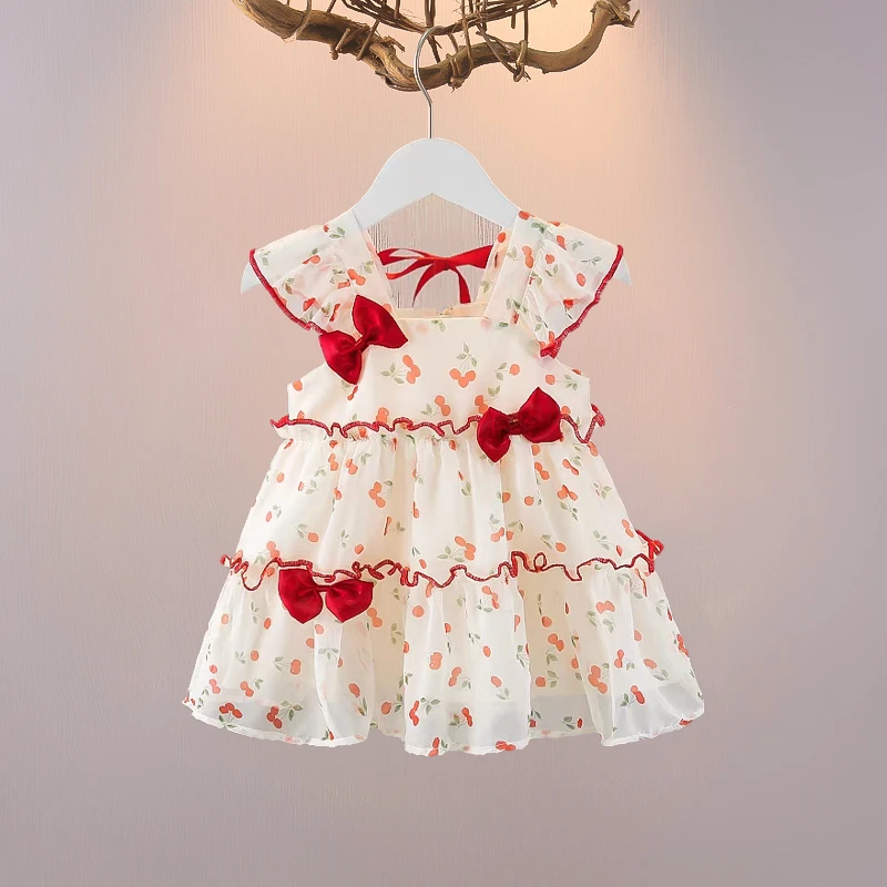 夏季2025新款小女孩女宝宝洋气周岁礼服公主裙儿童装碎花裙子