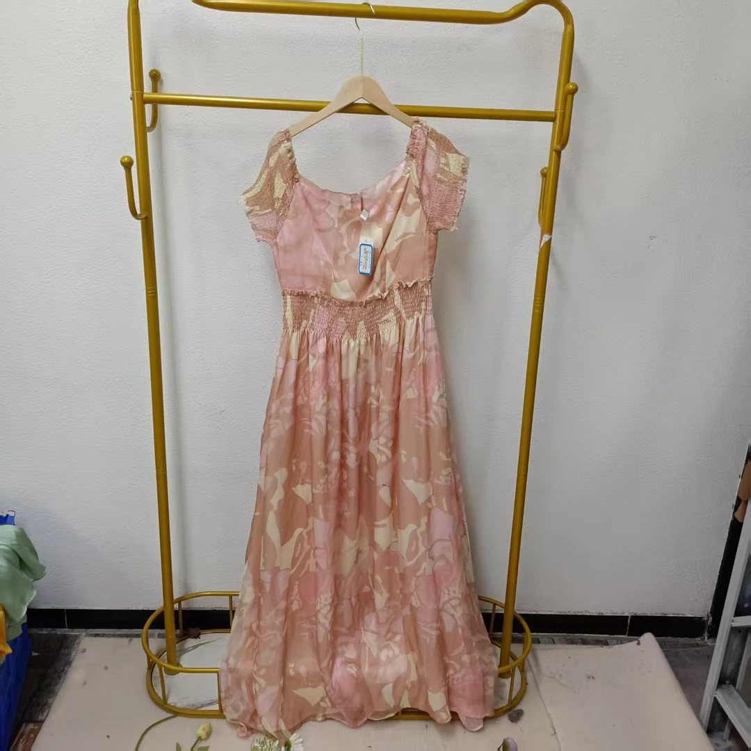唯琳剪标   5仓D1-3-1149款   浅粉色弹力收腰连衣裙