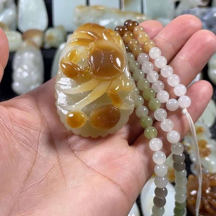 ༒***࿐和田玉（糖玉）未镶嵌颈饰