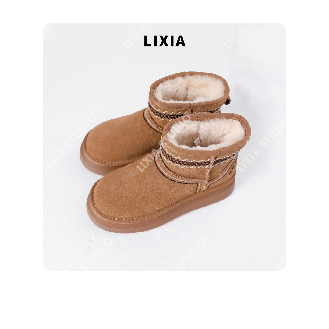 LIXIA【踏雪游】休闲时尚丽霞自用超保暖中筒雪地靴-D10155