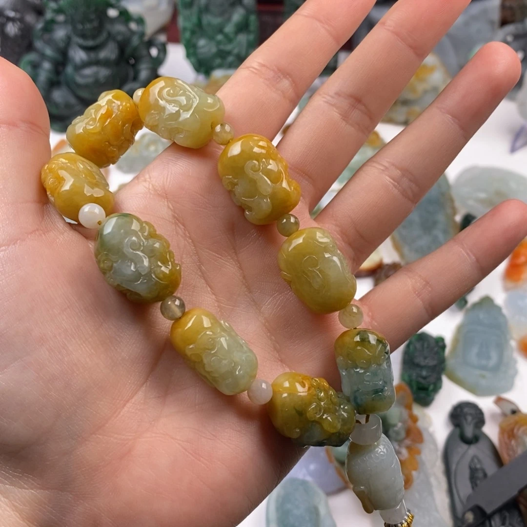 翡翠手链未镶嵌我***啊翡翠