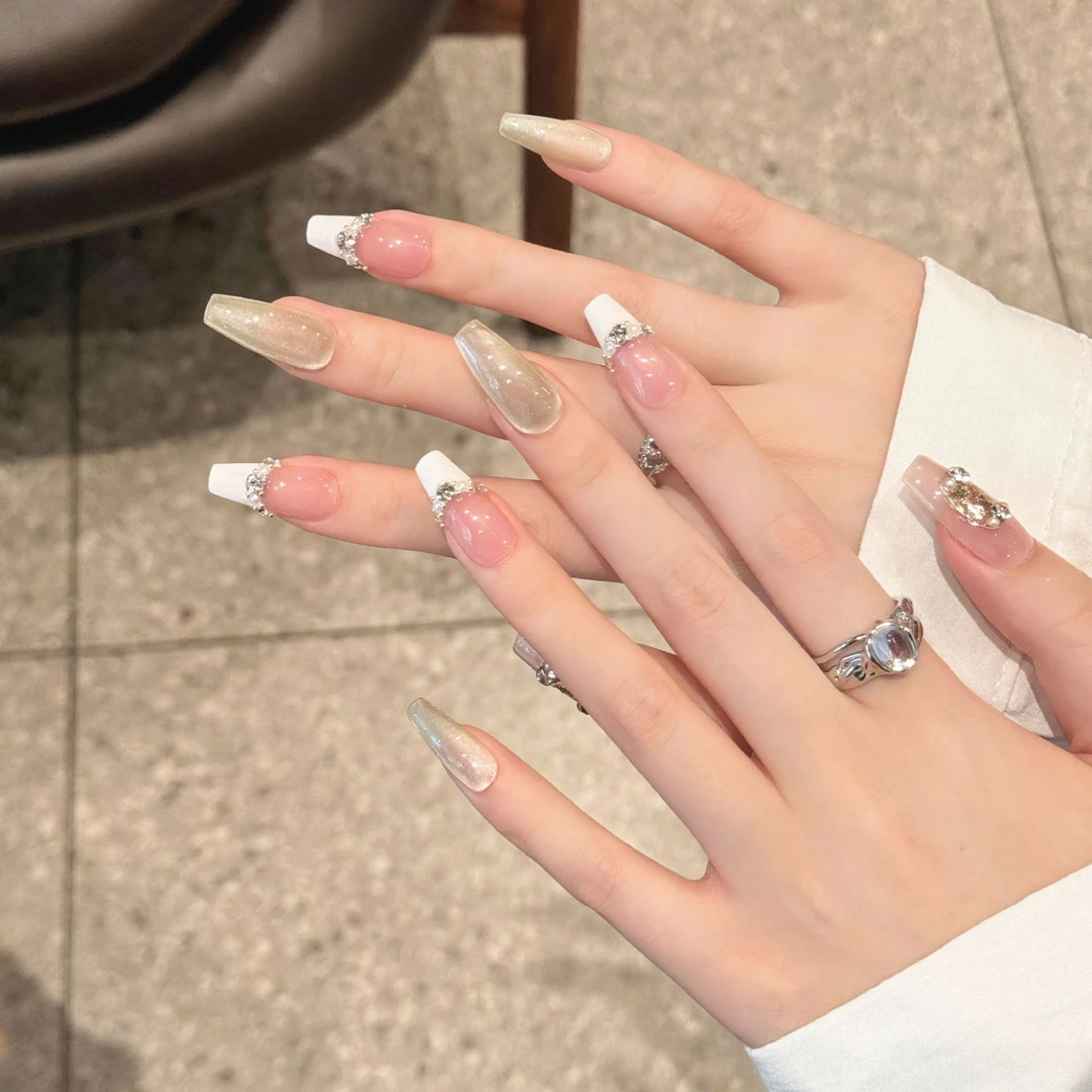 【珠光巴黎】小仙女纯手工穿戴甲温柔浪漫猫眼系列夏天显白美甲甲片