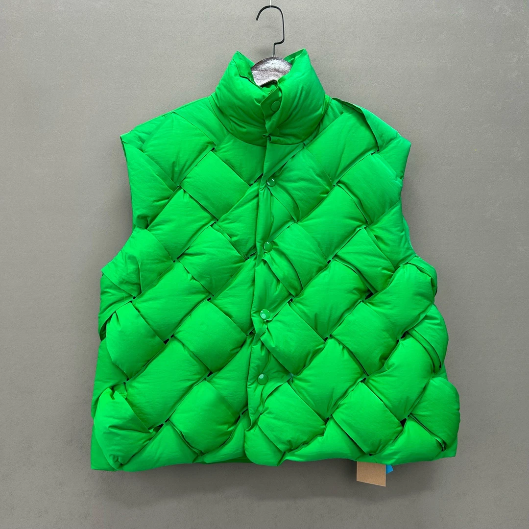 99新 BOTTEGA VENETA/葆蝶家 BV葆蝶家 绿色羽绒马甲 175/96A
