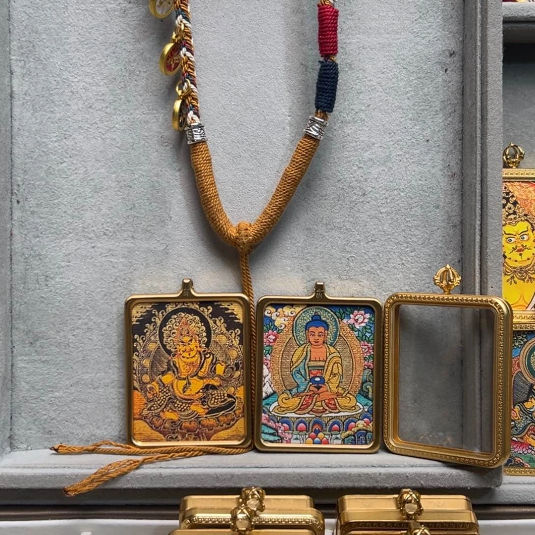 吊坠晨**爱双面铜壳黄老爷阿弥