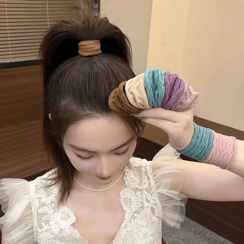 高弹力肌肤感面膜发圈头绳女2025新款高马尾皮筋耐用绑发发绳头饰