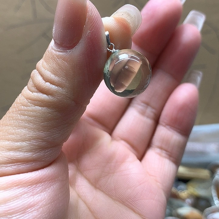 水晶水晶吊坠银S925镶嵌