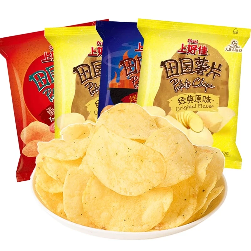 上好佳田园薯片大包装50g多口味膨化食品组合休闲零食酥脆解馋