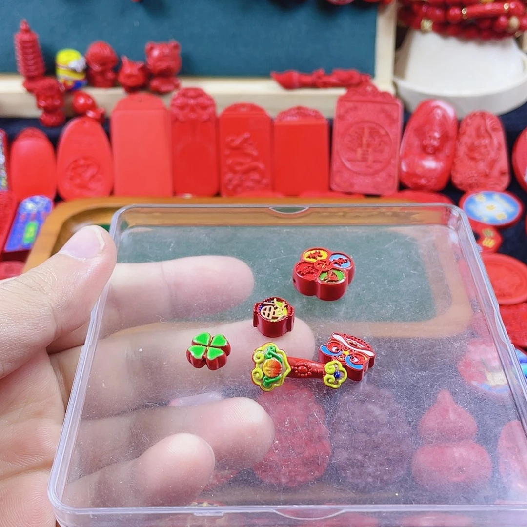 爱***子天然辰砂含辰砂工艺品彩绘配件