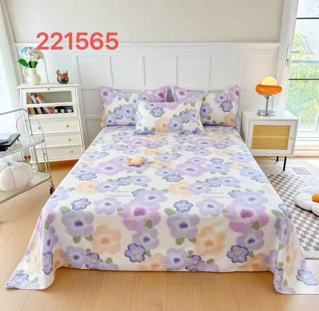 【紫语A版床单】高端实体款纯棉100棉斜纹全棉铂金棉印花精梳棉