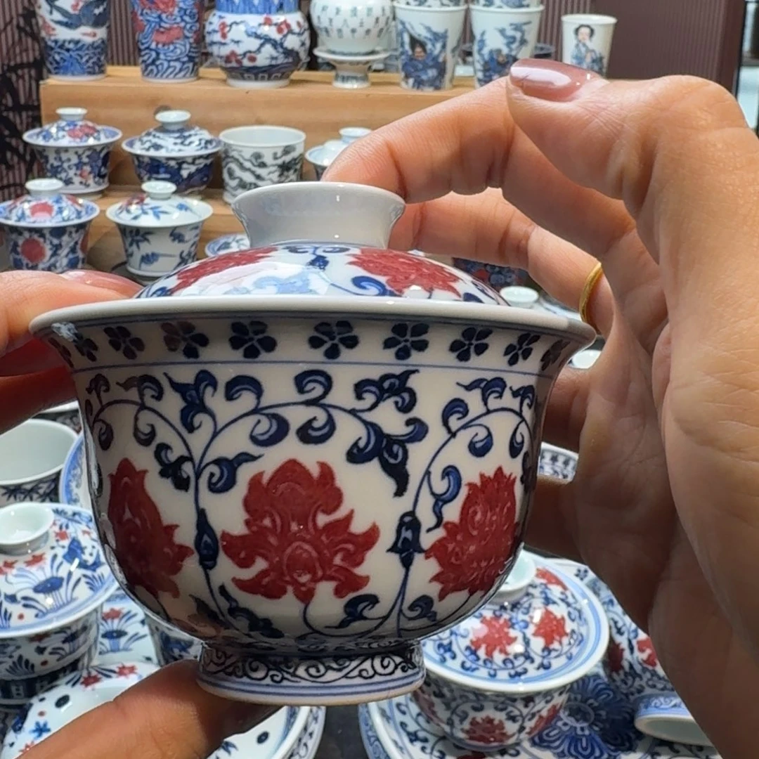 叔***.缠枝莲盖碗盖碗盖碗