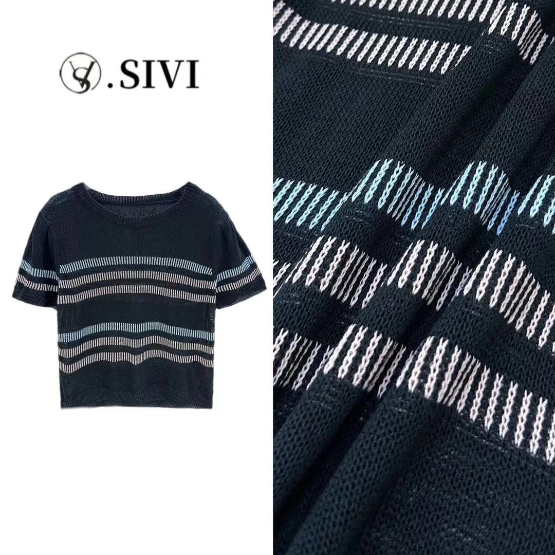 【熙薇品牌】毛衣【摩斯密码】2024夏季新款时尚百搭休闲上衣F5025