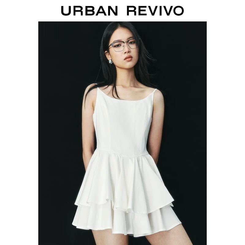 UR2025夏季新款女装时尚氛围感层叠花边吊带连衣裙UYU750057