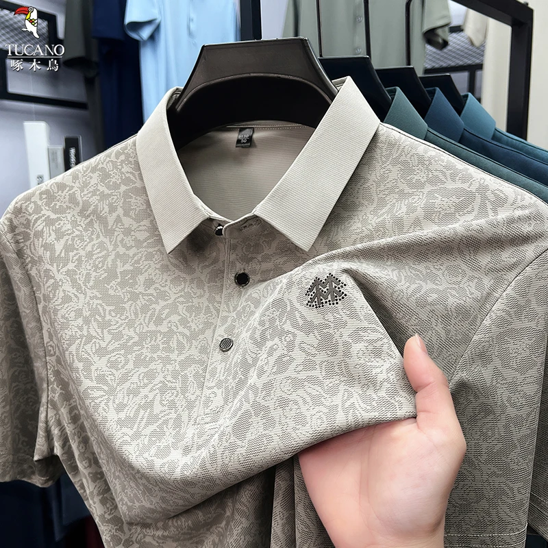 啄木鸟春夏新款polo衫商务绅士简约时尚男款短袖上衣百搭帅气