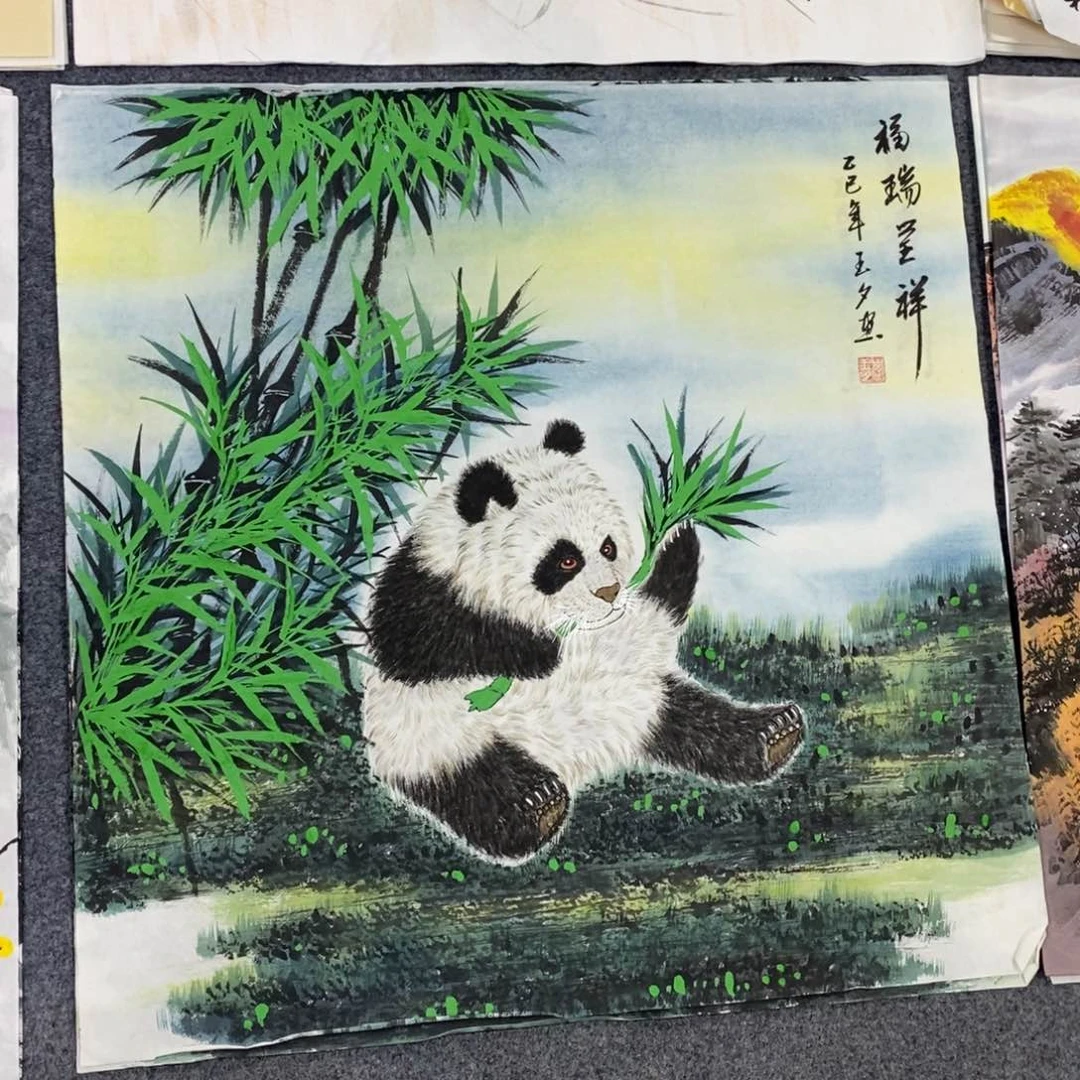 国画尺寸70✖️70精品斗方手绘画