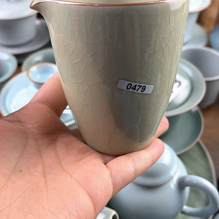 瓷片微微瑕豆绿公道479