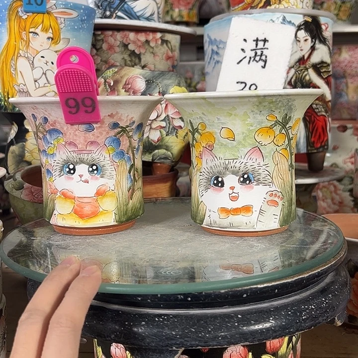 憧***花满38包邮 景德镇幸运花盆