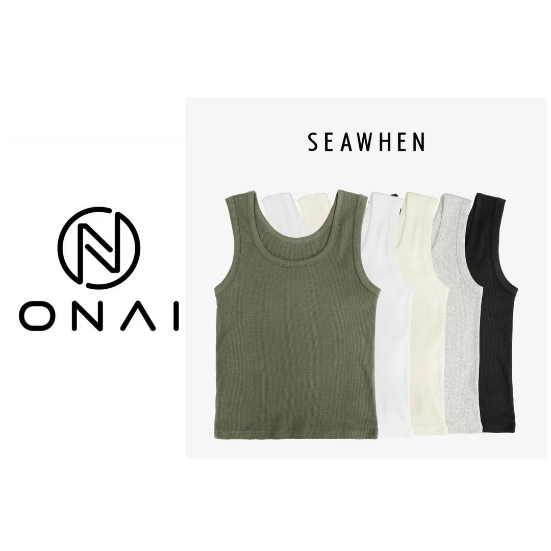 Onai【2716】新款清凉法式背心纯色百搭针织休闲时尚