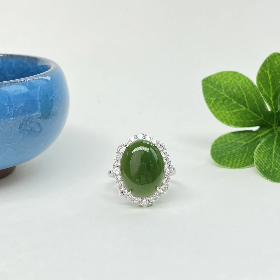 【小北好物】S925银和田玉戒指约12*16mm【多样性发一件】6-QH55X202