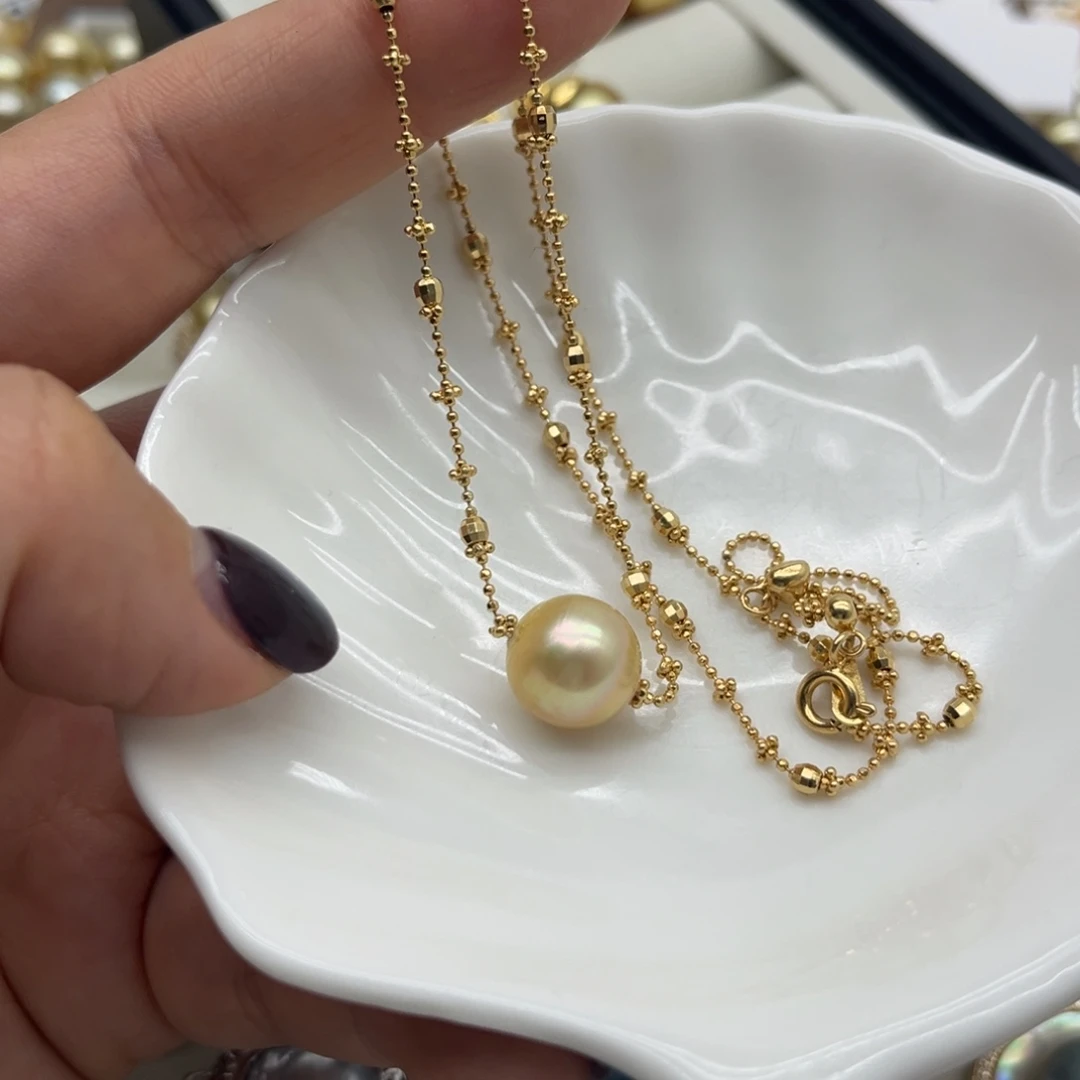 银S925镶嵌项链海水珍珠