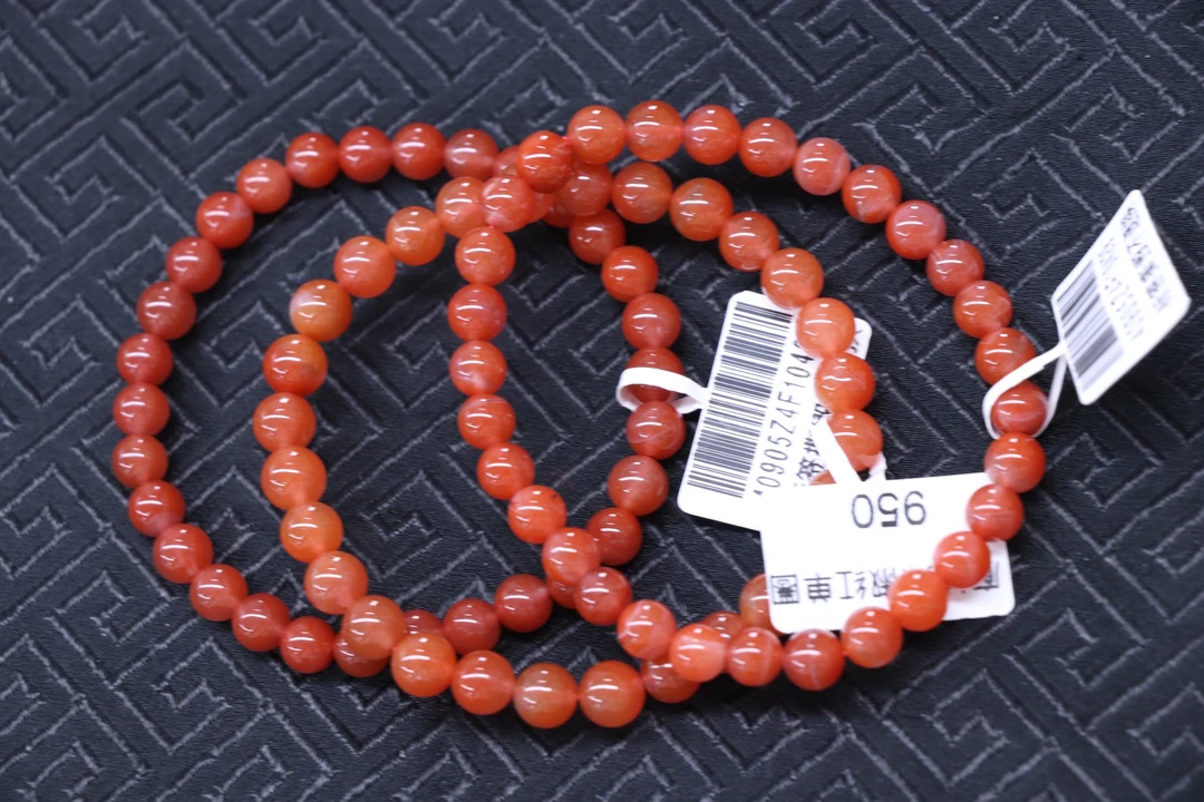 3原矿无优化天然南红保山东山廊坡辣椒红单圈6mm左右多样性发一条