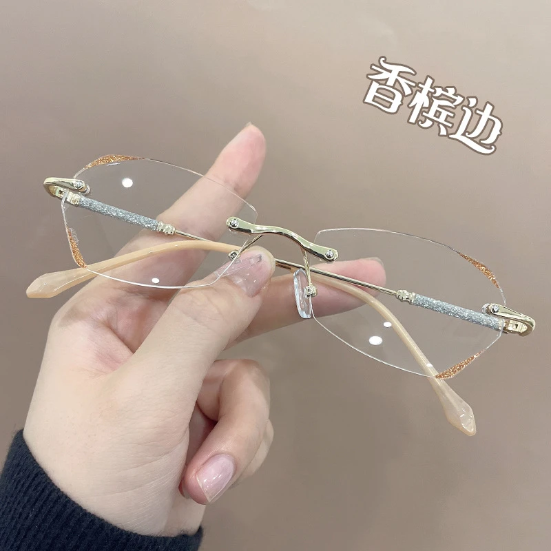 女时尚经典高品质无框老花镜中老年人阅读手机电视老视镜可选度数