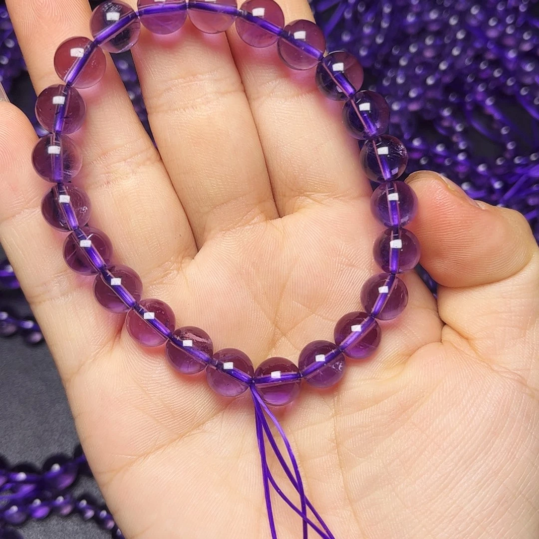 手链未镶嵌烟晶天然巴西紫水晶手串