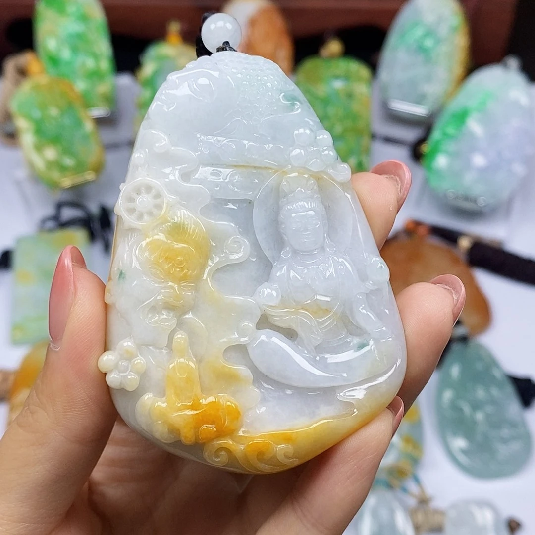 颈饰未镶嵌翡翠天然翡翠A货