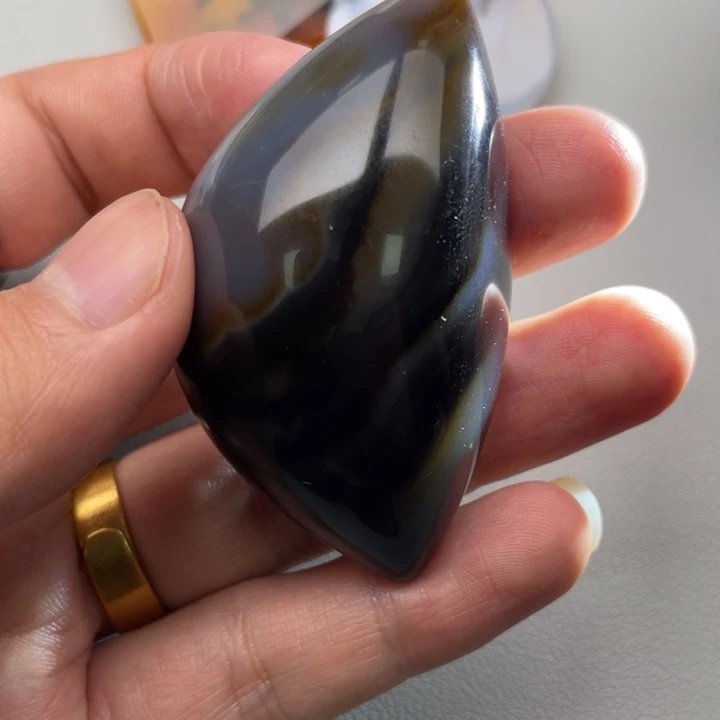 玛瑙/玉髓车挂合金平**珠