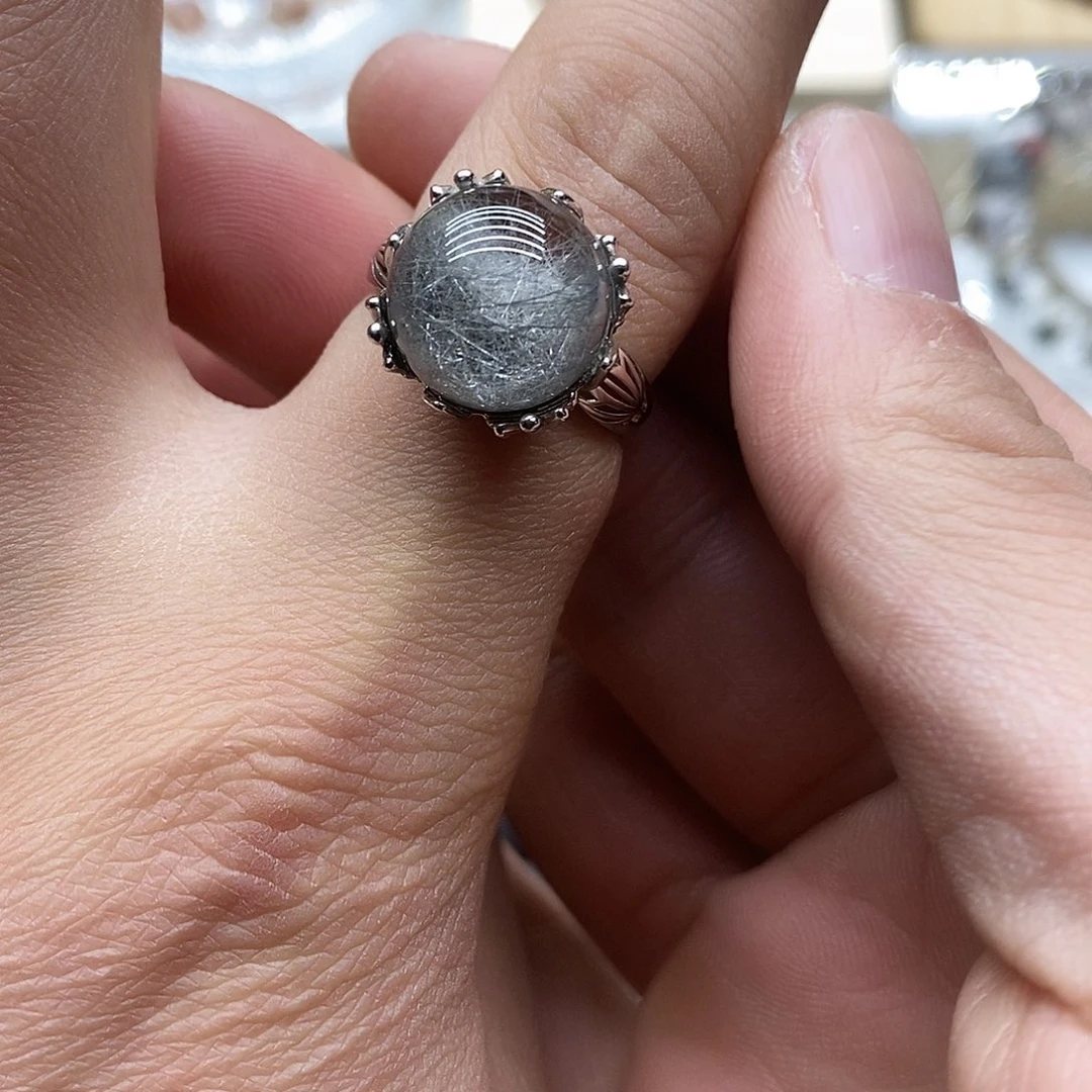 银S925镶嵌戒指水晶活口哦喽