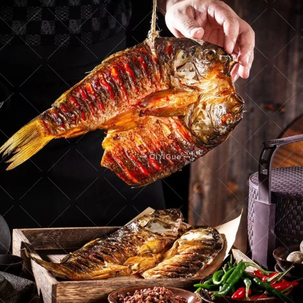 烟熏花椒鱼、射水河流域特色熏干鱼、四川风味麓棠山腌腊风干食品