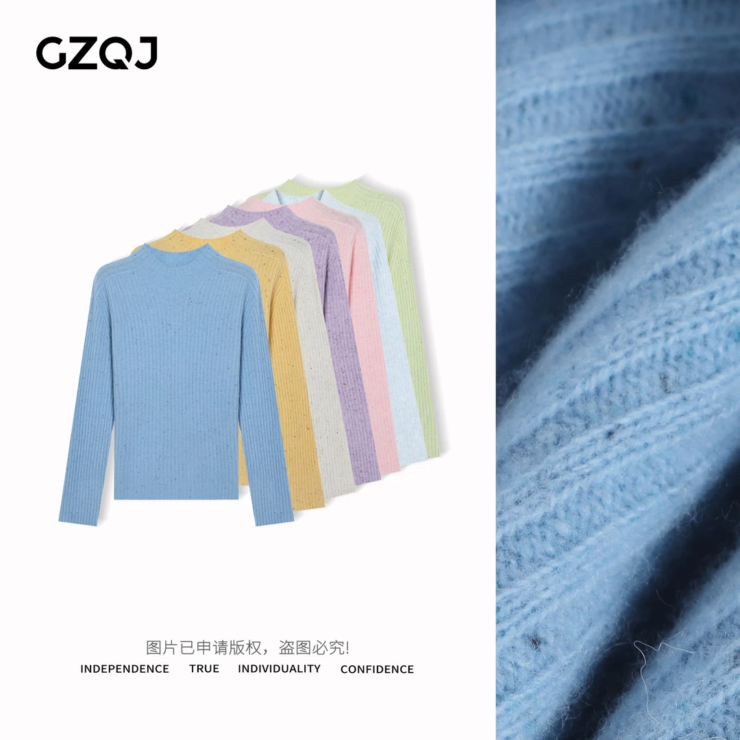 广州琴姐【必入内搭】时尚圆领百搭长袖针织衫毛衣上衣女打底1003