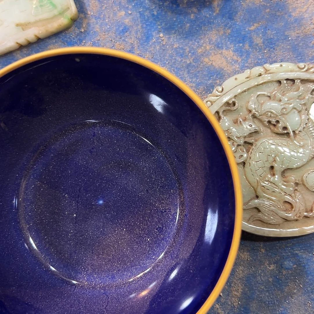 瓷片闲**鹤五大名窑瓷器摆件瓷片